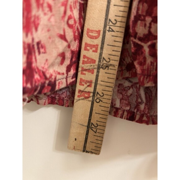 LEE Women’s Boho Peasant Style Top w/Scoop Neck, Tie, & Ruffled Hem Sz Large - Picture 5 of 5